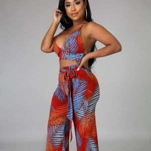 2 Piece Exotic Palazzo Set